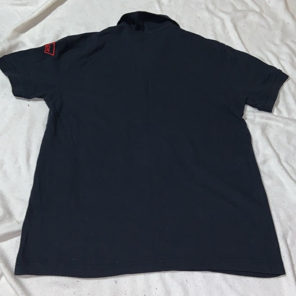 Dublin Fire Brigade polo shirt navy blue red lettering Embroidered shield size L - Picture 12 of 13